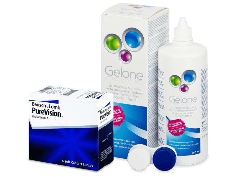 PureVision (6 db lencse) + Gelone kontaktlencse folyadék 360 ml - Kedvezményes csomag