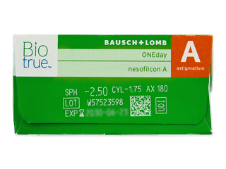 Biotrue ONEday for Astigmatism (30 lencse) - Paraméterek előnézete