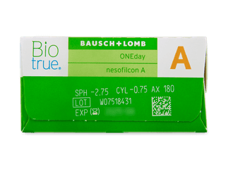 Biotrue ONEday for Astigmatism (30 lencse) - Paraméterek előnézete