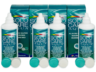 SoloCare Aqua kontaktlencse folyadék 4 x 360 ml - Gazdaságos 4-es kiszerelés - ápolószer