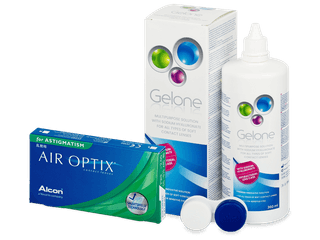 Air Optix for Astigmatism (6 db lencse) + Gelone kontaktlencse folyadék 360 ml - Kedvezményes csomag