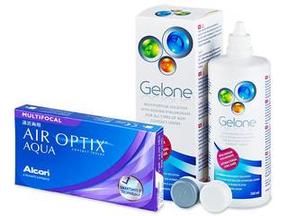 Air Optix Aqua Multifocal (6 db lencse) + 360 ml Gelone ápolószer - Korábbi csomagolás