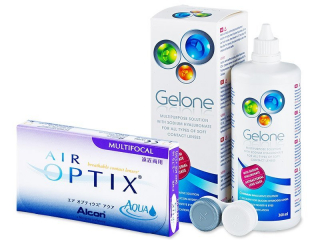 Air Optix Aqua Multifocal (6 db lencse) + 360 ml Gelone ápolószer - Korábbi csomagolás