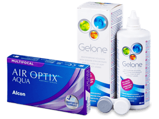 Air Optix Aqua Multifocal (6 db lencse) + 360 ml Gelone ápolószer