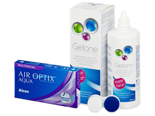 Air Optix Aqua Multifocal (6 db lencse) + Gelone kontaktlencse folyadék 360 ml - Kedvezményes csomag