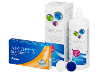 Air Optix Night and Day Aqua (6 db lencse) + 360 ml Gelone ápolószer