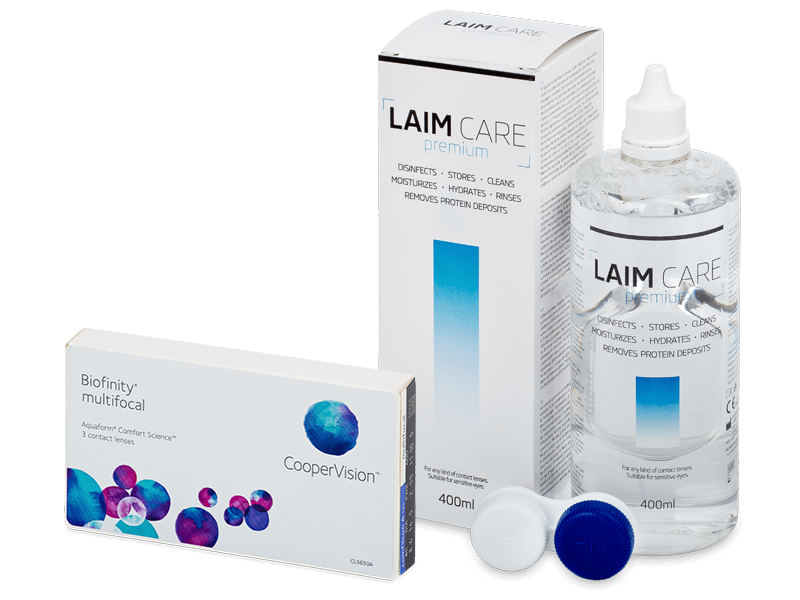 Biofinity Multifocal (3 db lencse) + 400 ml Laim-Care ápolószer - Kedvezményes csomag