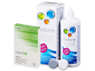 Clear 58 (6 db lencse) + 360 ml Gelone ápolószer