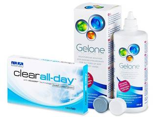 Clear All-Day (6 db lencse) + Gelone kontaktlencse folyadék 360 ml - Korábbi csomagolás