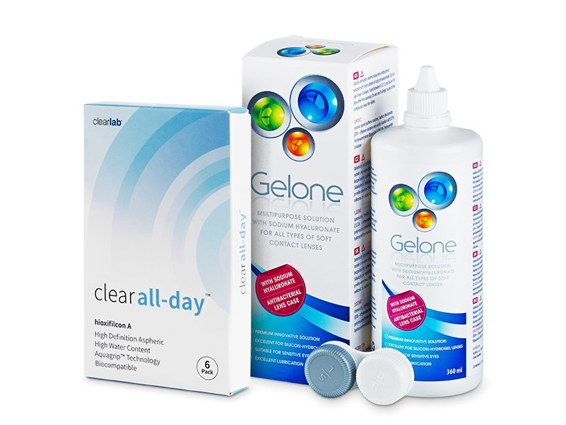 Clear All-Day (6 db lencse) + 360 ml Gelone ápolószer - Kedvezményes csomag