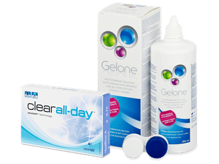 Clear All-Day (6 db lencse) + Gelone kontaktlencse folyadék 360 ml