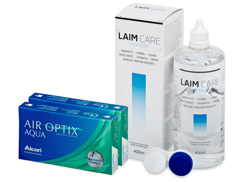 Air Optix Aqua (2x3 db lencse) + 400 ml Laim-Care ápolószer - Kedvezményes csomag