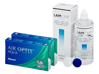 Air Optix Aqua (2x3 db lencse) + Laim Care kontaktlencse folyadék 400 ml - Kedvezményes csomag
