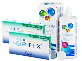 Air Optix for Astigmatism (2x3 db lencse) + 360 ml Gelone ápolószer - Korábbi csomagolás