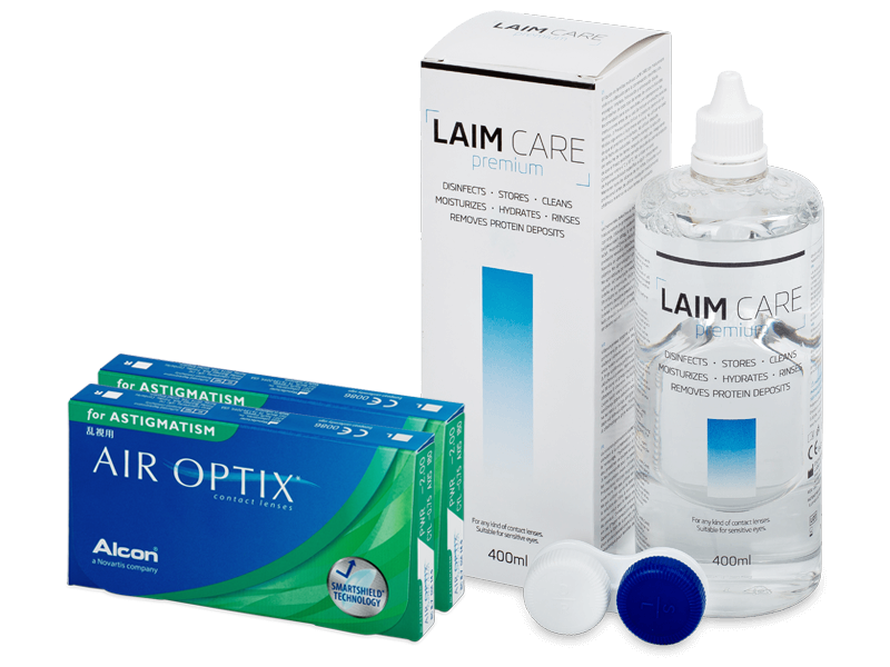 Air Optix for Astigmatism (2x3 db lencse) + 400 ml Laim-Care ápolószer - Kedvezményes csomag