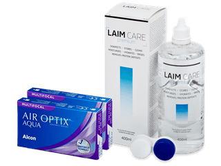 Air Optix Aqua Multifocal (2x3 db lencse) + 400 ml Laim-Care ápolószer - Kedvezményes csomag