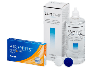 Air Optix Night and Day Aqua (6 db lencse) + 400 ml Laim-Care ápolószer