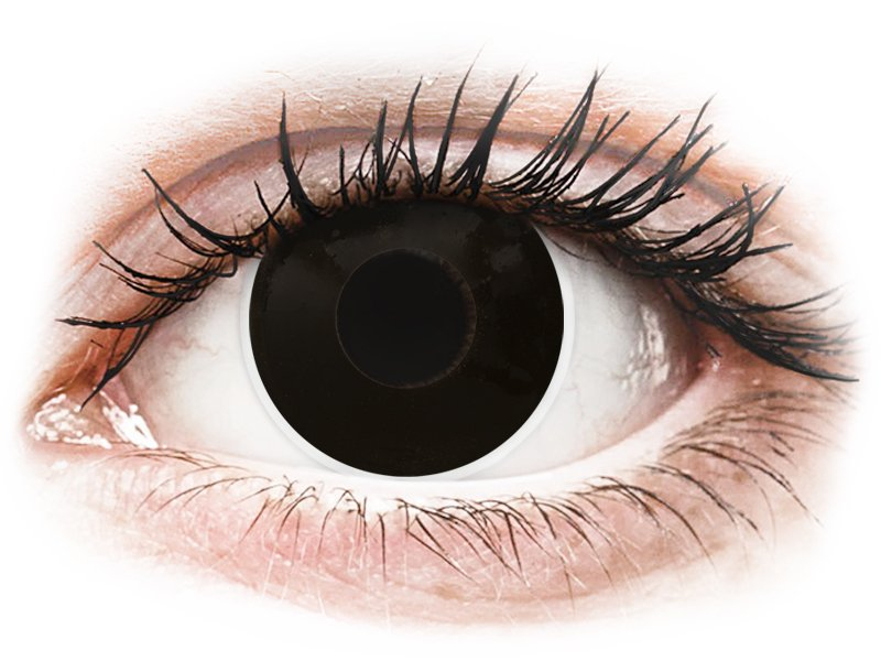 ColourVUE Crazy Lens - BlackOut - dioptria nélkül (2 db lencse) - Coloured contact lenses