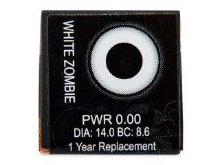 ColourVUE Crazy Lens - White Zombie - dioptria nélkül (2 db lencse) - Paraméterek előnézete