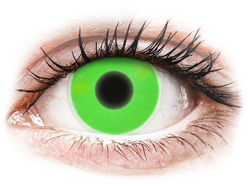ColourVUE Crazy Glow Green - dioptria nélkül (2 db lencse) - Coloured contact lenses