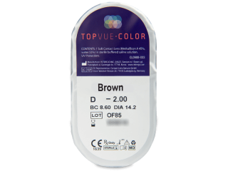 TopVue Color - Brown - dioptriával (2 db lencse) - Buborékcsomagolás előnézete
