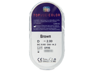 TopVue Color - Brown - dioptriával (2 db lencse) - Buborékcsomagolás előnézete