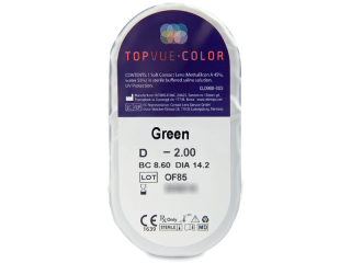TopVue Color - Green - dioptriával (2 db lencse) - Buborékcsomagolás előnézete