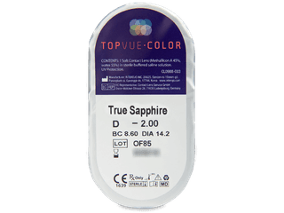 TopVue Color - True Sapphire - dioptriával (2 db lencse) - Buborékcsomagolás előnézete