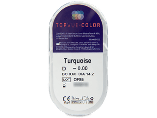 TopVue Color - Turquoise - dioptria nélkül (2 db lencse) - Buborékcsomagolás előnézete