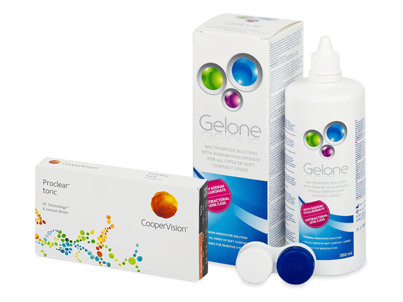Proclear Toric (6 db lencse) + 360 ml Gelone ápolószer - Kedvezményes csomag