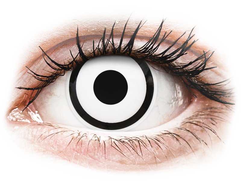 ColourVUE Crazy Lens - White Zombie - dioptria nélkül napi lencsék (2 db lencse) - Coloured contact lenses