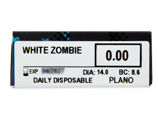 ColourVUE Crazy Lens - White Zombie - dioptria nélkül napi lencsék (2 db lencse) - Paraméterek előnézete