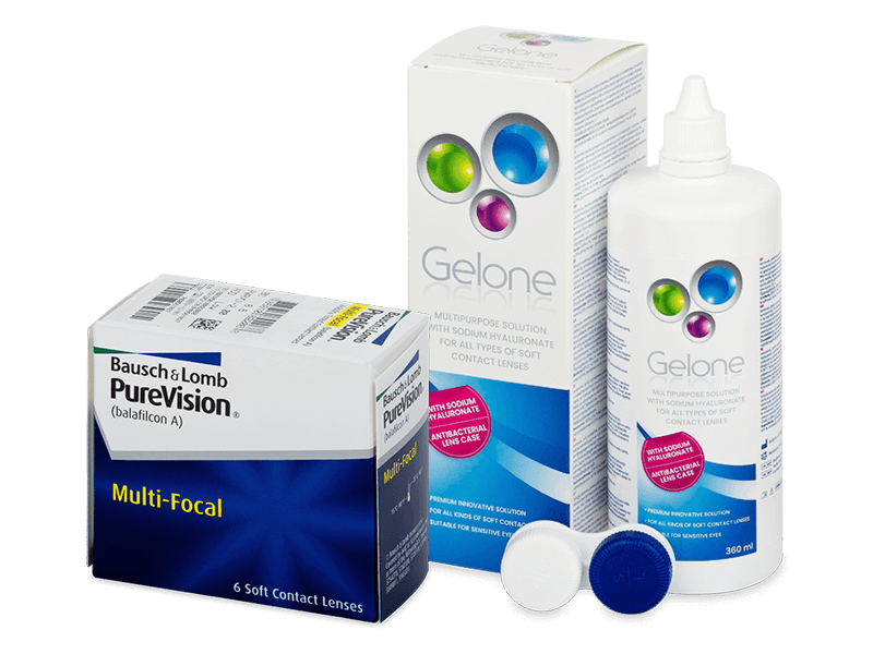 PureVision Multi-Focal (6 db lencse) + 360 ml Gelone ápolószer - Kedvezményes csomag