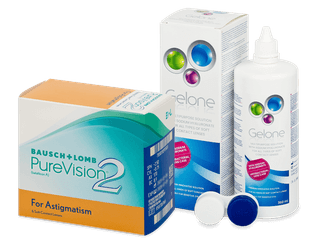 PureVision 2 for Astigmatism (6 db lencse) + Gelone kontaktlencse folyadék 360 ml - Kedvezményes csomag