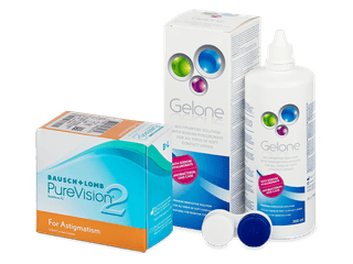 PureVision 2 for Astigmatism (6 db lencse) + Gelone kontaktlencse folyadék 360 ml - Kedvezményes csomag