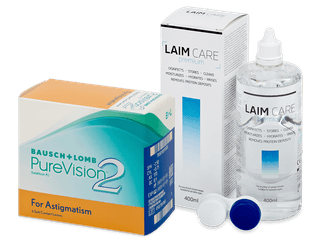 PureVision 2 for Astigmatism (6 db lencse) + Laim Care kontaktlencse folyadék 400 ml - Kedvezményes csomag