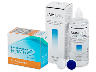 PureVision 2 for Astigmatism (6 db lencse) + 400 ml Laim-Care ápolószer