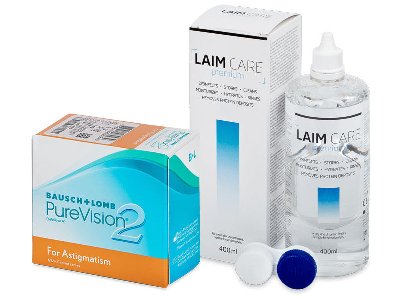 PureVision 2 for Astigmatism (6 db lencse) + 400 ml Laim-Care ápolószer - Kedvezményes csomag