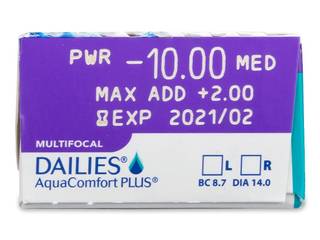 Dailies AquaComfort Plus Multifocal (30 db lencse) - Paraméterek előnézete