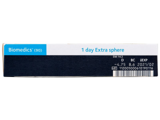 Biomedics 1 Day Extra (30 db lencse) - Paraméterek előnézete
