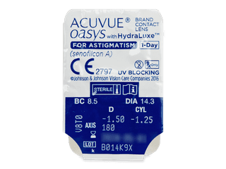 Acuvue Oasys 1-Day with HydraLuxe for Astigmatism (30 db lencse) - Buborékcsomagolás előnézete