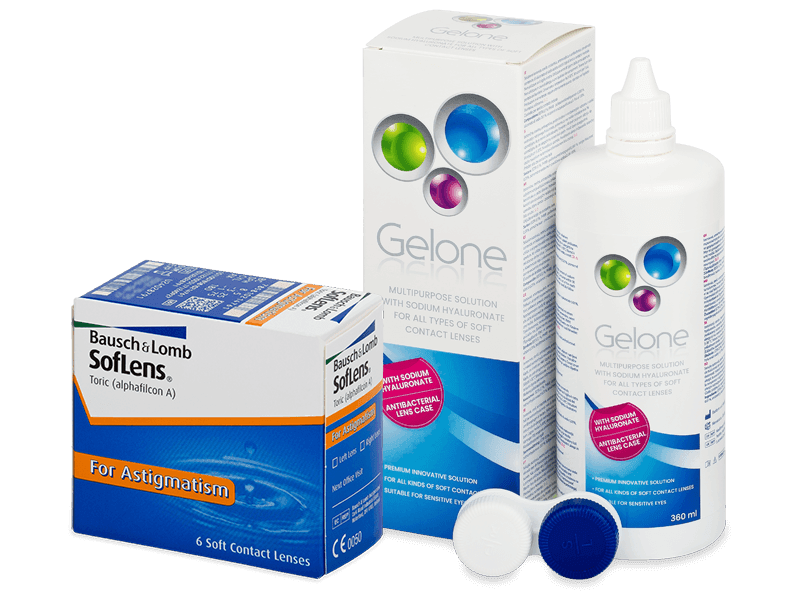 SofLens Toric (6 db lencse) + Gelone kontaktlencse folyadék 360 ml - Kedvezményes csomag