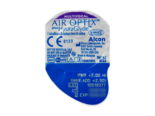 Air Optix plus HydraGlyde Multifocal (3 db lencse) - Buborékcsomagolás előnézete