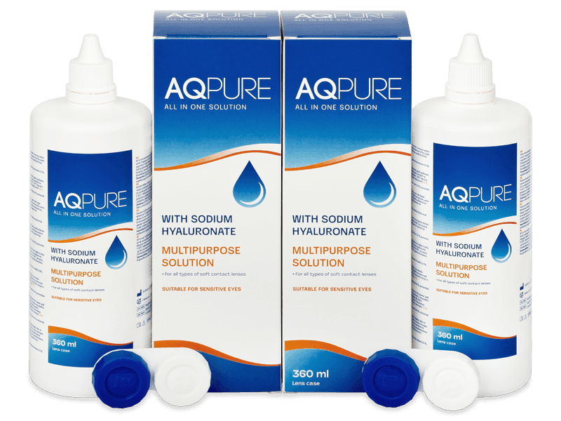 AQ Pure kontaktlencse folyadék 2x 360 ml - Gazdaságos duo kiszerelés - ápolószer