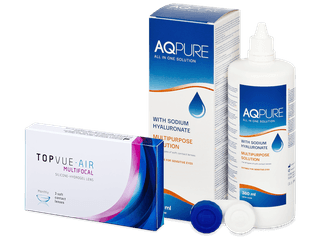 TopVue Air Multifocal (3 db lencse) + AQ Pure kontaktlencse folyadék 360 ml - Kedvezményes csomag