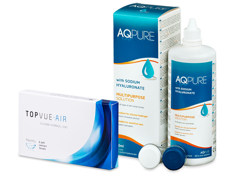 TopVue Air (6 db lencse) + 360 ml AQ Pure ápolószer - Kedvezményes csomag