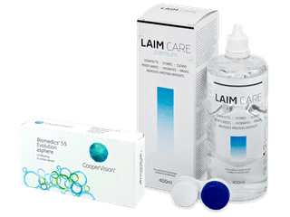 Biomedics 55 Evolution (6 db lencse) + 400 ml Laim-Care ápolószer