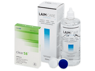 Clear 58 (6 db lencse) + 400 ml Laim-Care ápolószer