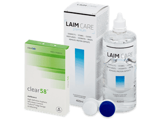 Clear 58 (6 db lencse) + 400 ml Laim-Care ápolószer