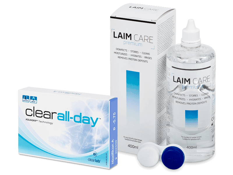 Clear All-Day (6 db lencse) + Laim Care kontaktlencse folyadék 400 ml - Kedvezményes csomag